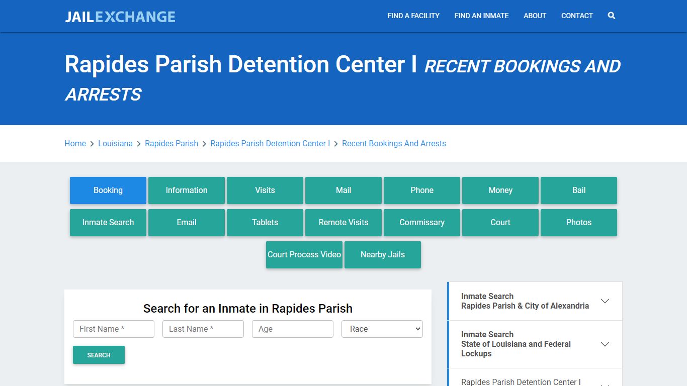 Rapides Parish Detention Center I Recent Bookings And Arrests