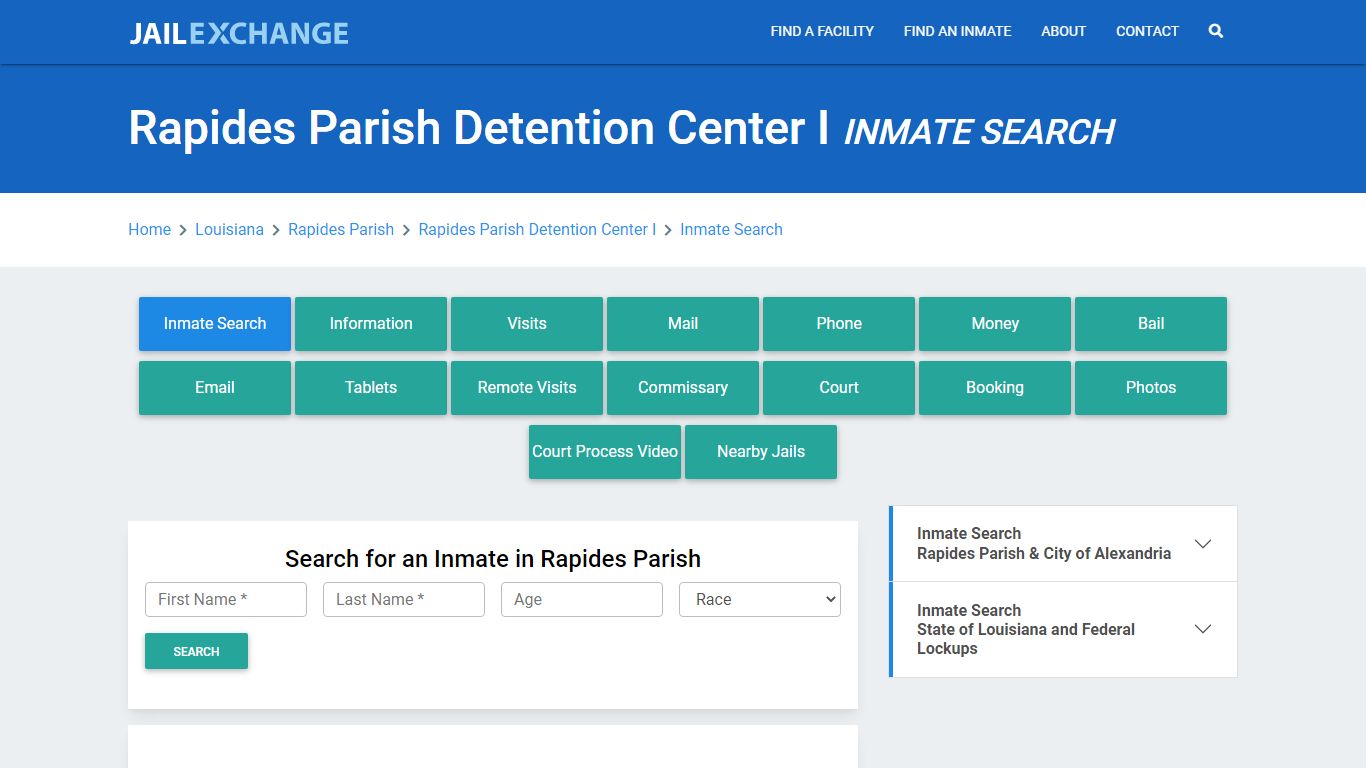 Rapides Parish Detention Center I Inmate Search - Jail Exchange