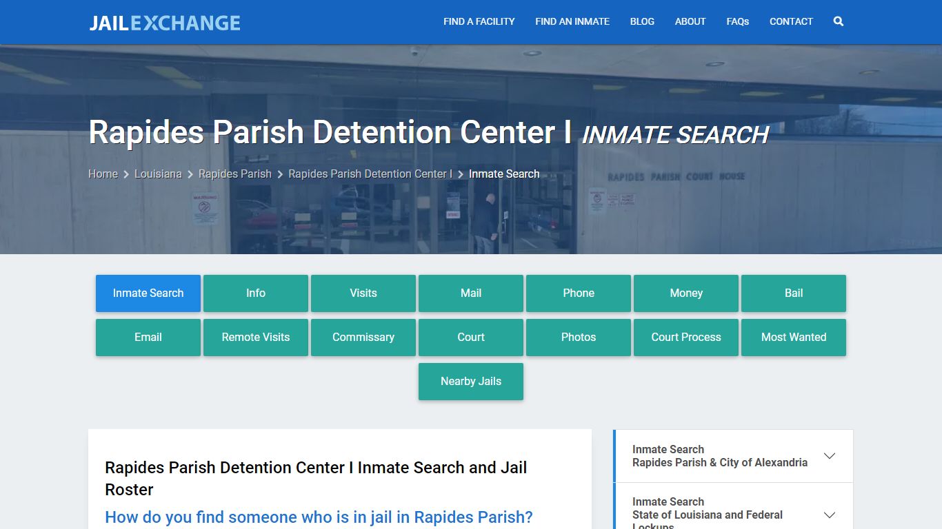 Rapides Parish Detention Center I Inmate Search - Jail Exchange