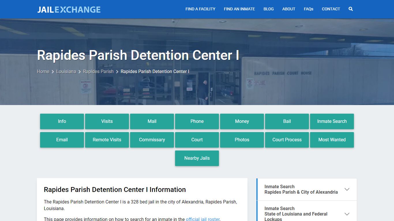 Rapides Parish Detention Center I, LA Inmate Search, Information